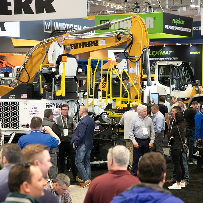 Liebherr excavator exhibit at World of Asphalt 2022