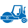 Blue paving equipment icon