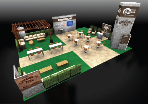 Rendering of Community Zone at World of Asphalt 2025 Booth 6755