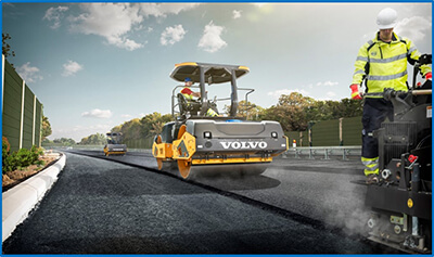 Volvo asphalt paving